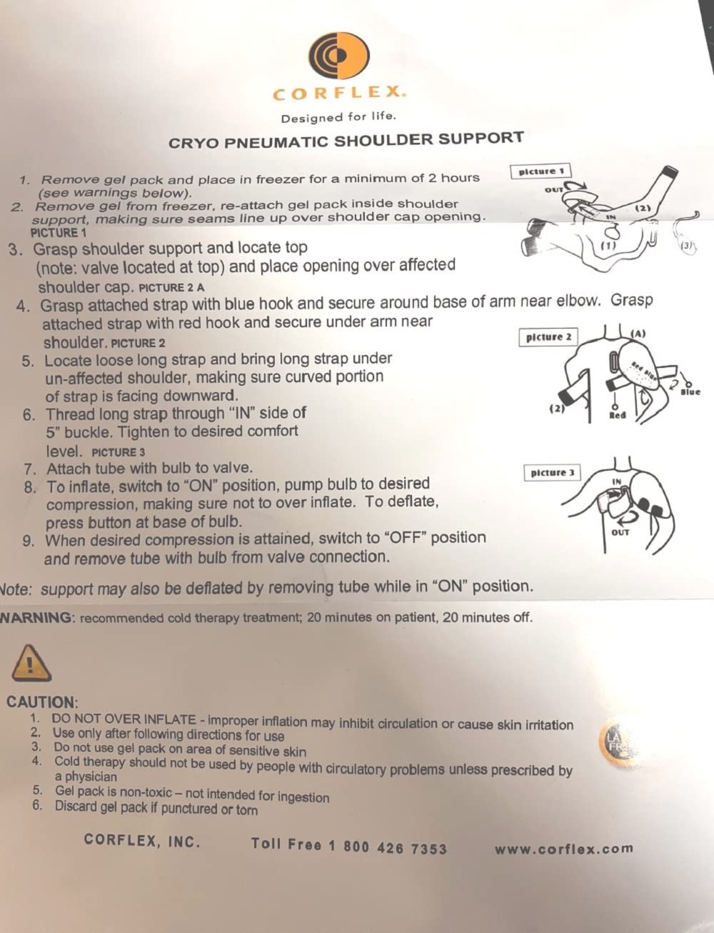 Corflex CRYO PNEUMATIC SHOULDER SUPPORT - ONE GEL - Univ Fits up to 48