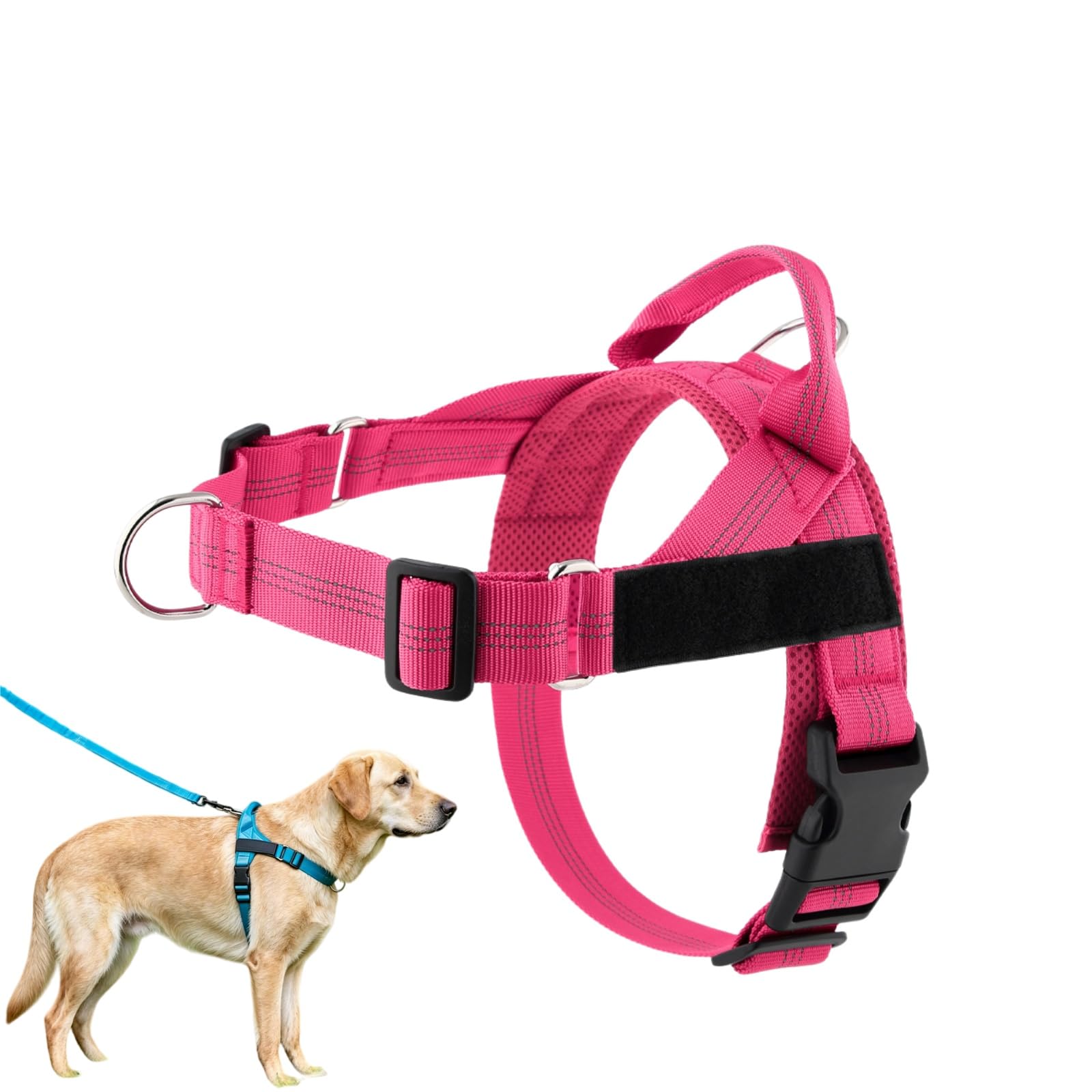 ParoPet No Pull Dog Harness, Adjustable Soft Mesh Dog Harness (Pink,XS)