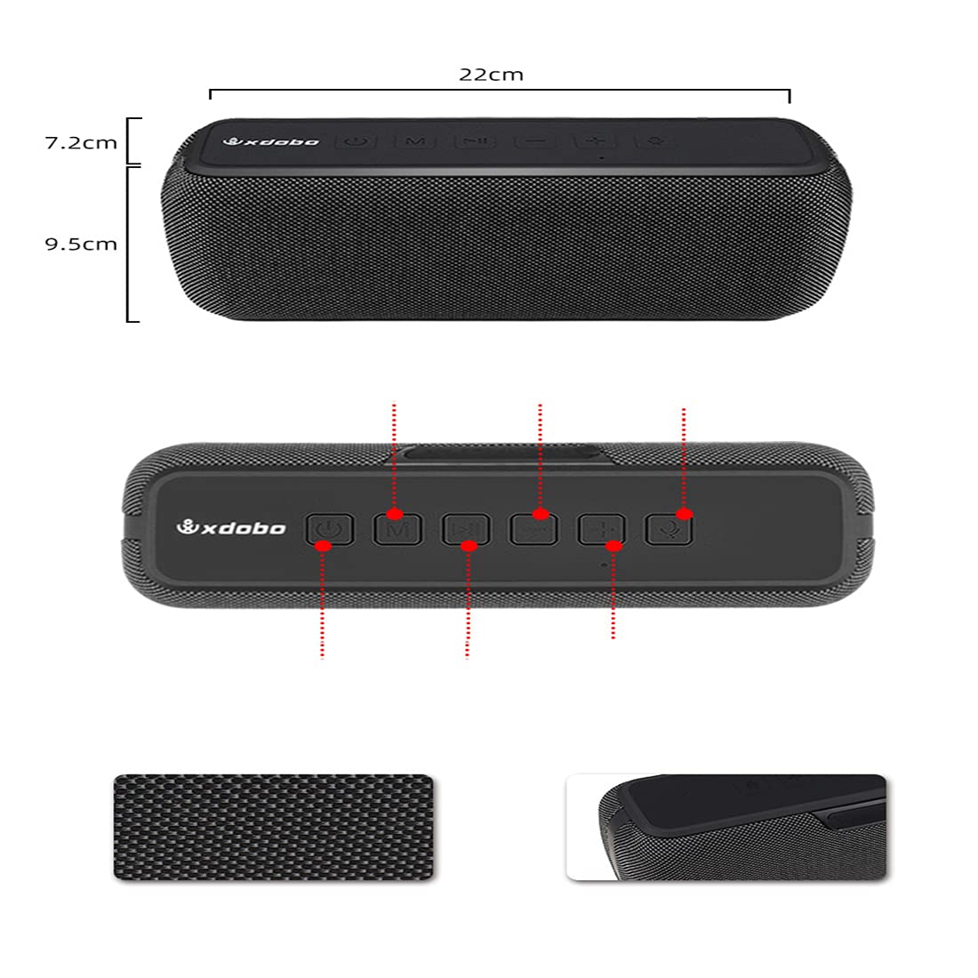 Altoparlante Bluetooth, Altoparlanti Wireless Portatili, Altoparlante Impermeabile IPX5, Stereo Rumoroso, Bassi in Piena Espansione, per All'aperto, Campeggio