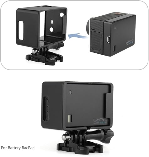 Miniatura 5 de SOONSUN Extensión de montaje de marco para GoPro Hero 4 3+ 3 con pantalla  extensión de batería - Uso con LCD BacPac o extensión de batería -