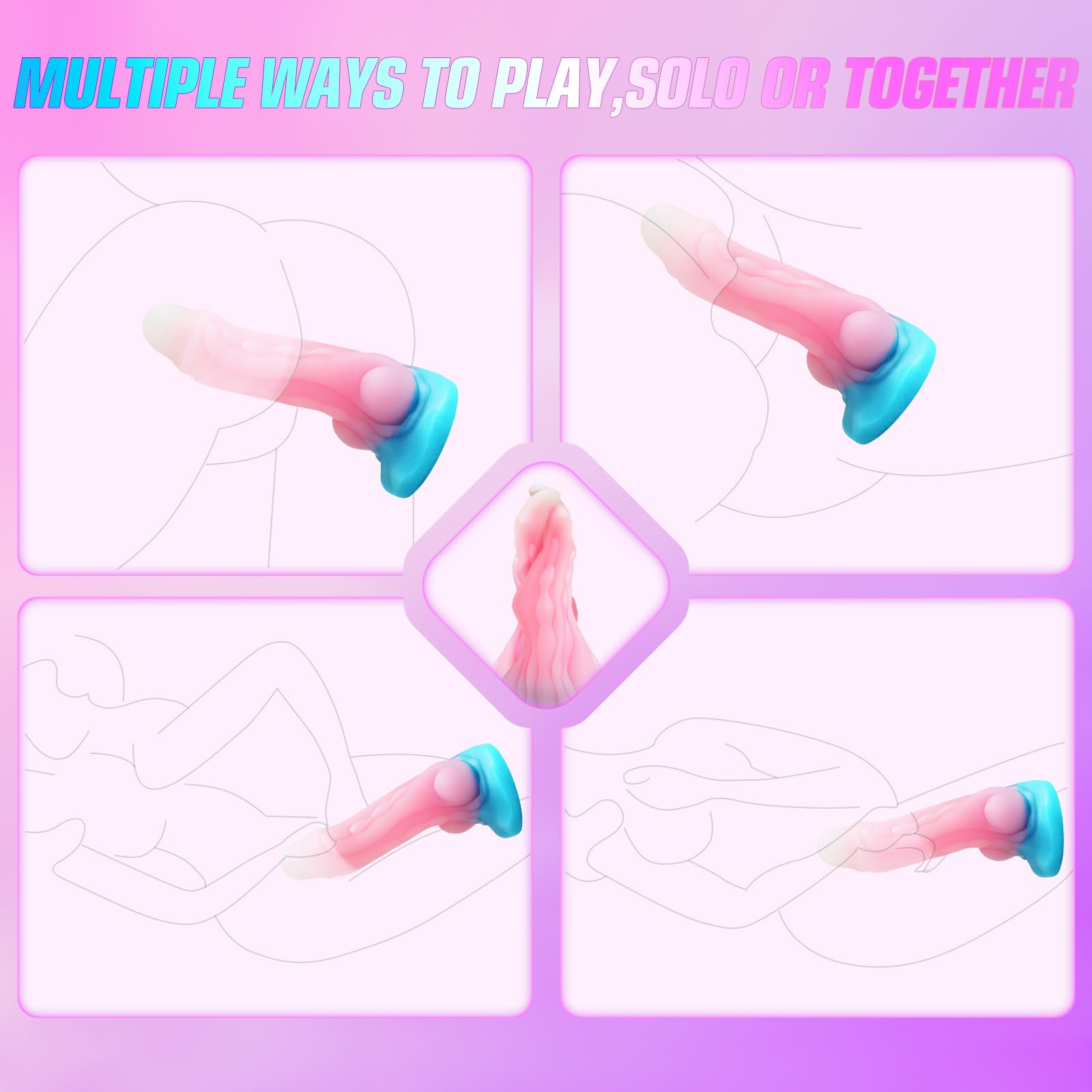 Small Dildo Fantasy Monster Dildo, 6.29 inch Beginner Silicone Dildo with Luminous Pink, Strap On Dildo Realistic Dildos, Anal Plug G spot Adult Sex Toy for Men Women and Couples