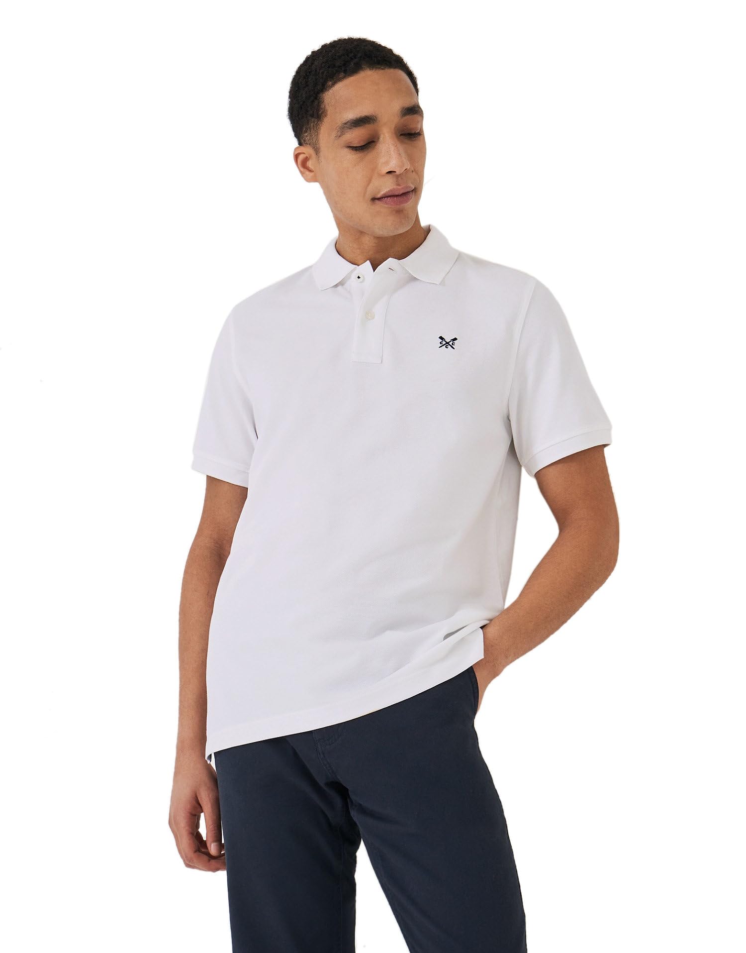 Crew Clothing Men's White Classic Pique Polo Shirt