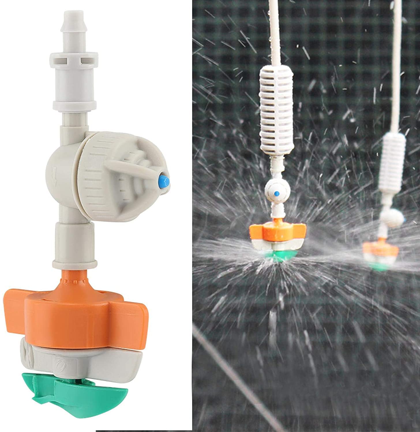 Irrigatore Rotativo, Irrigatore Rotante 5 Pezzi Senza Gocciolatore Sospeso Irrigazione Giardino Micro Raccordo A Goccia, Push in 4/7 Capillare