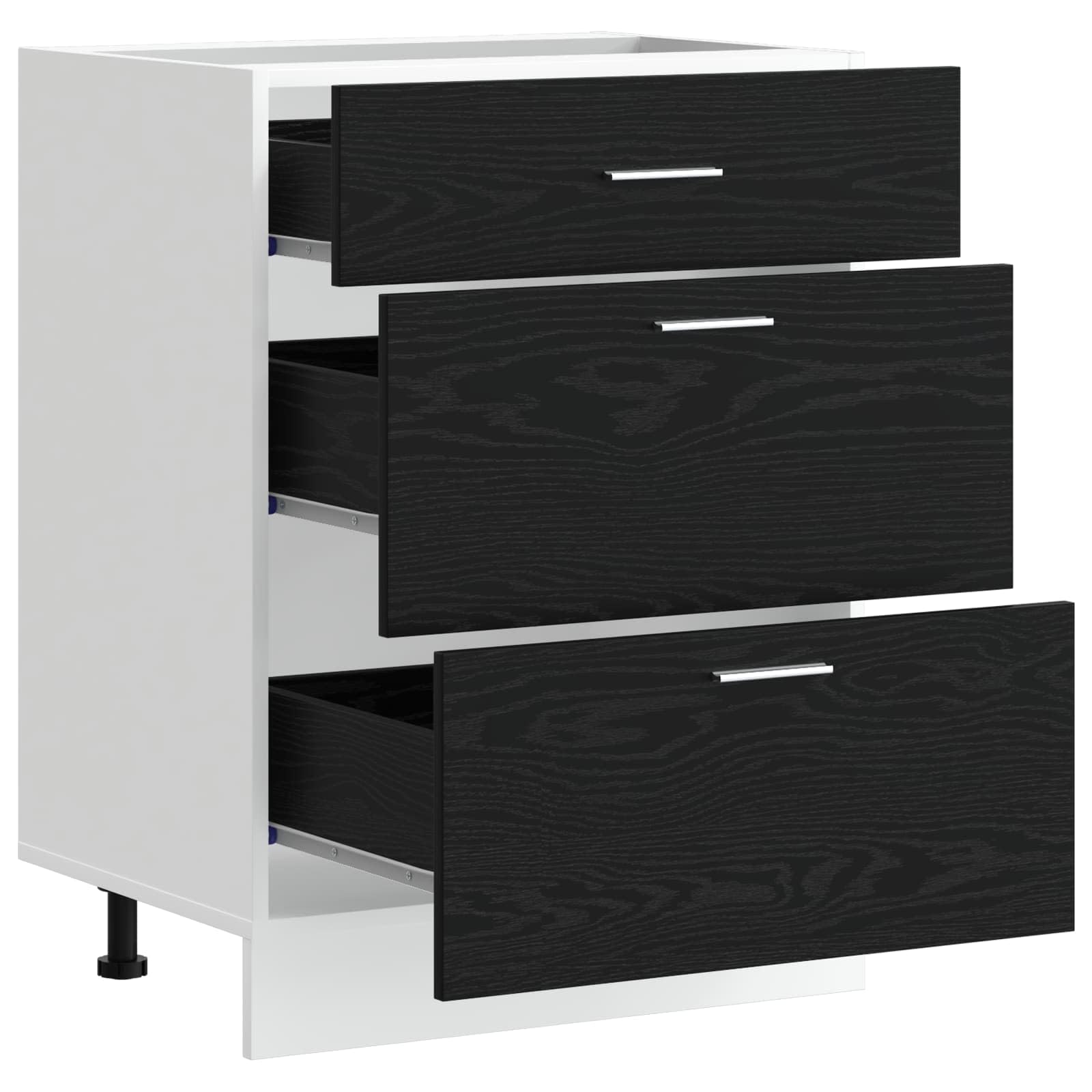 vidaXL Meuble de Cuisine Bas avec tiroir Chêne Noir 60 x 46 x 81,5 cm, Armoire de Cuisine Moderne, Design rectangulaire, Grand Espace de Rangement, matériaux résistants, Style Contemporain