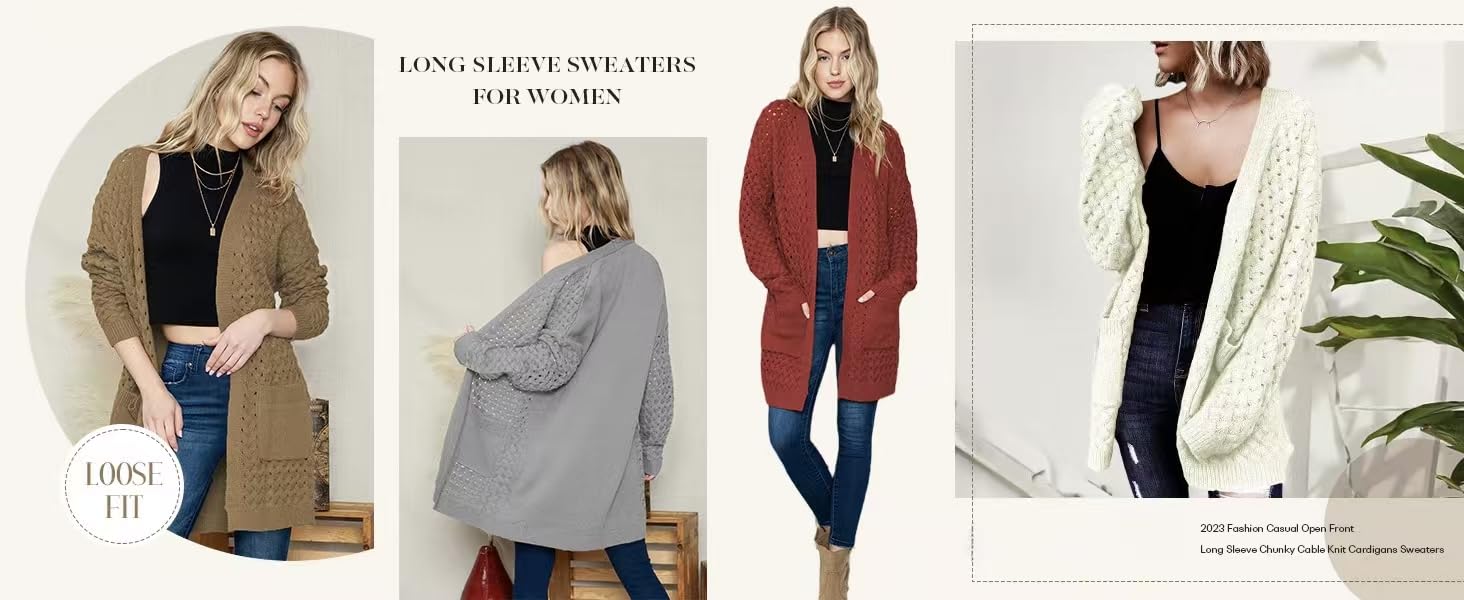 Chaqueta larga de punto para mujer, chaqueta de punto frontal abierta, abrigo con bolsillos, ropa exterior holgada informal para uso diario, Mist Green, L