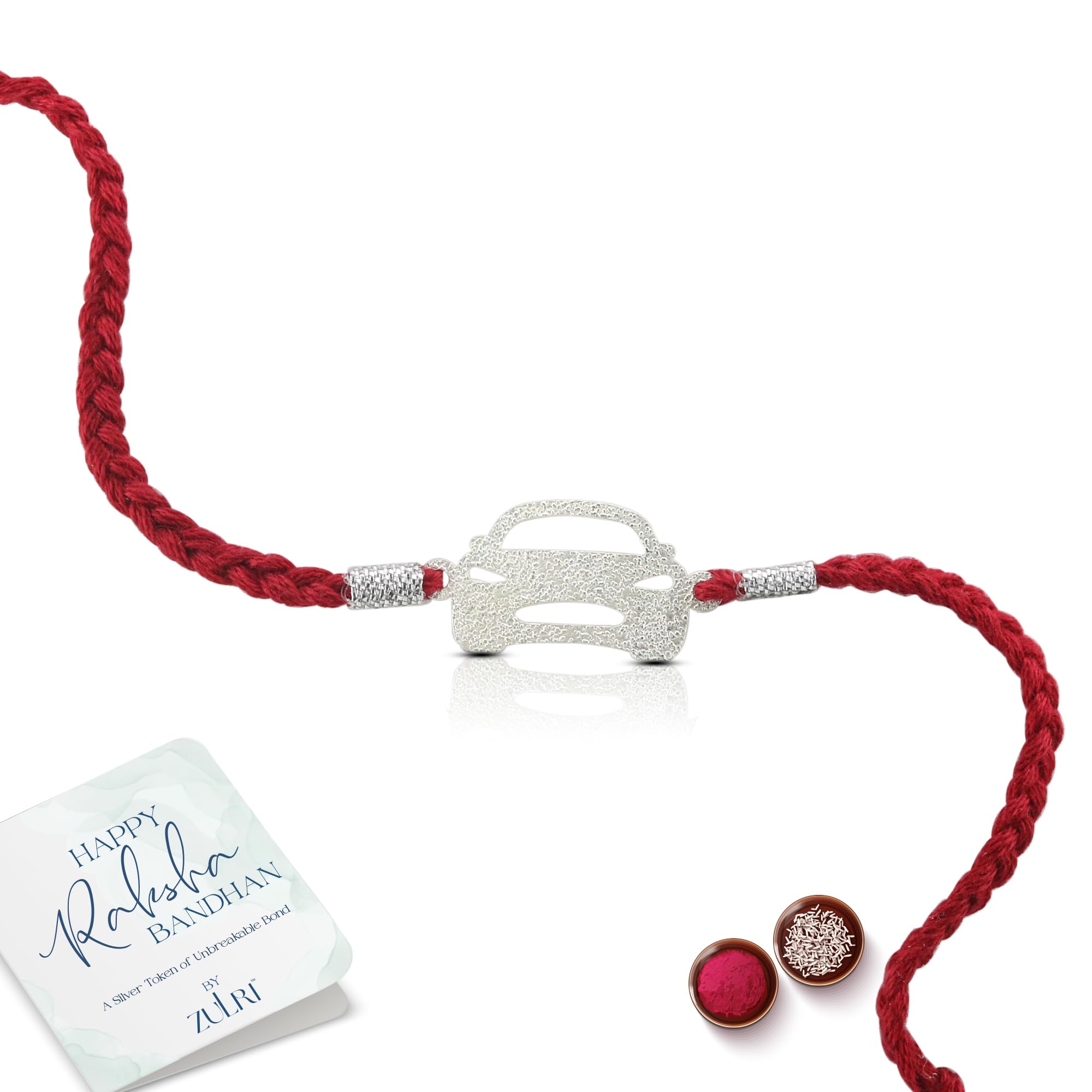 ZULRI 925 Sterling Silver Car Rakhi For Brother (Boys & Men) Cotton Thread | Rakshabandhan Rakhi With Greeting Card & Roli Chawal and Certificate of Authenticity 925 Silver (B0CD84LZ94) Amazon Price History, Amazon Price Tracker