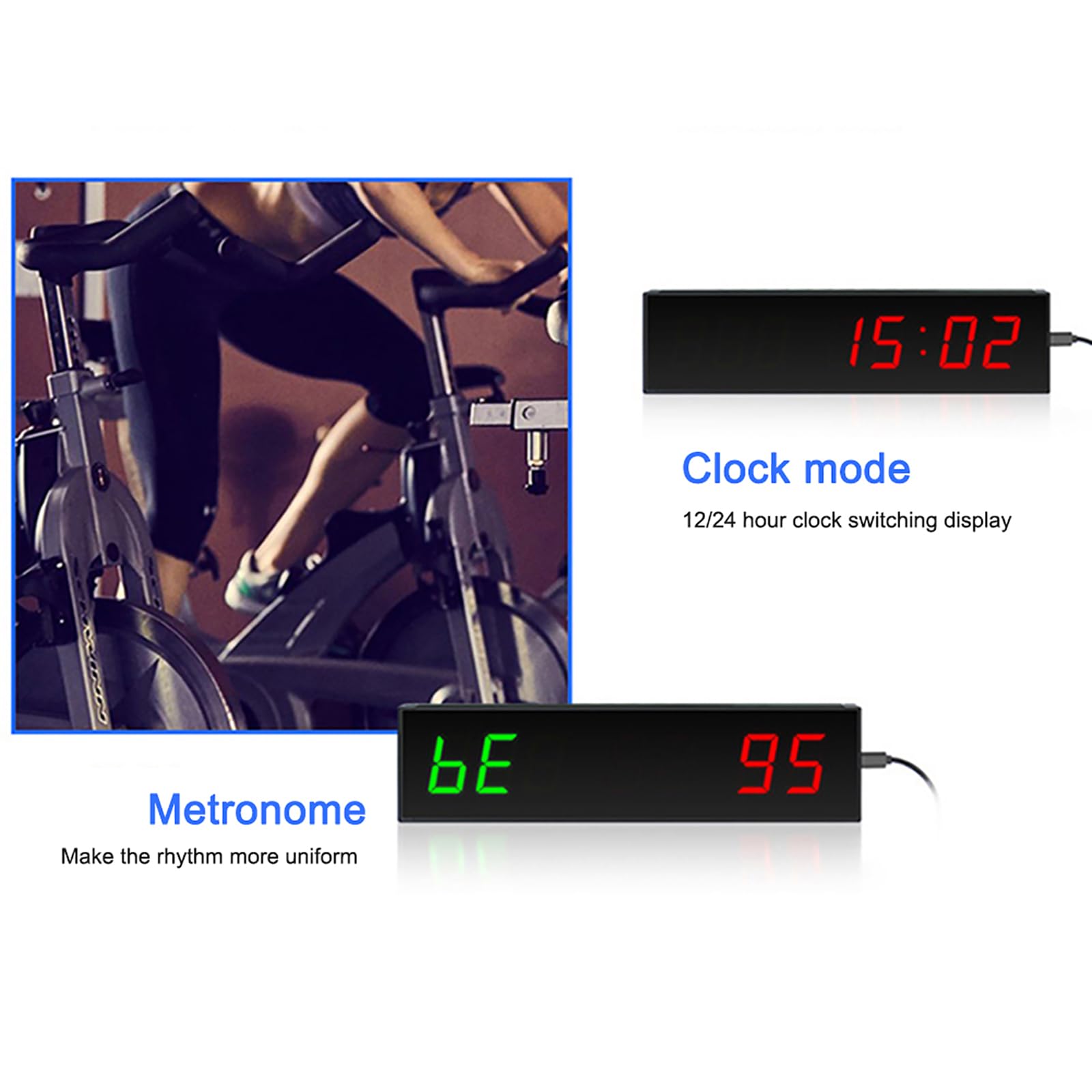 Temporizador Deportivo, Cuenta Atrás LED De 999 Días, con Metrónomo Y Función De Memoria, Brillo De Pantalla Ajustable De 5 Niveles, Utilizado En Aulas/bibliotecas/hospitales/gimnasios, Etc.