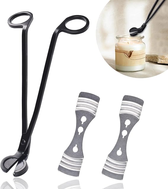 DIYJEP Candle Wick Trimmer with Centering Device,Wick Clipper Cutter,Stainless Steel Candle Cutter,Wick Scissors Reach Deep Into Bottom,Wick Cutter Tool for Scented Candle Lovers(Black)