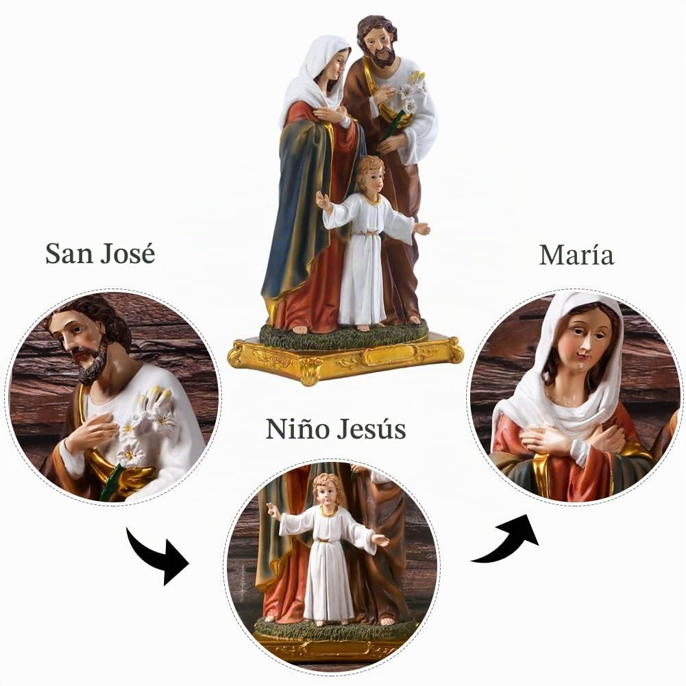 Estatua de la Sagrada Familia de 12 pulgadas - Estatuas católicas de pie con Niño Jesús, regalo religioso, figura de Jesús María José, adecuada para decoración