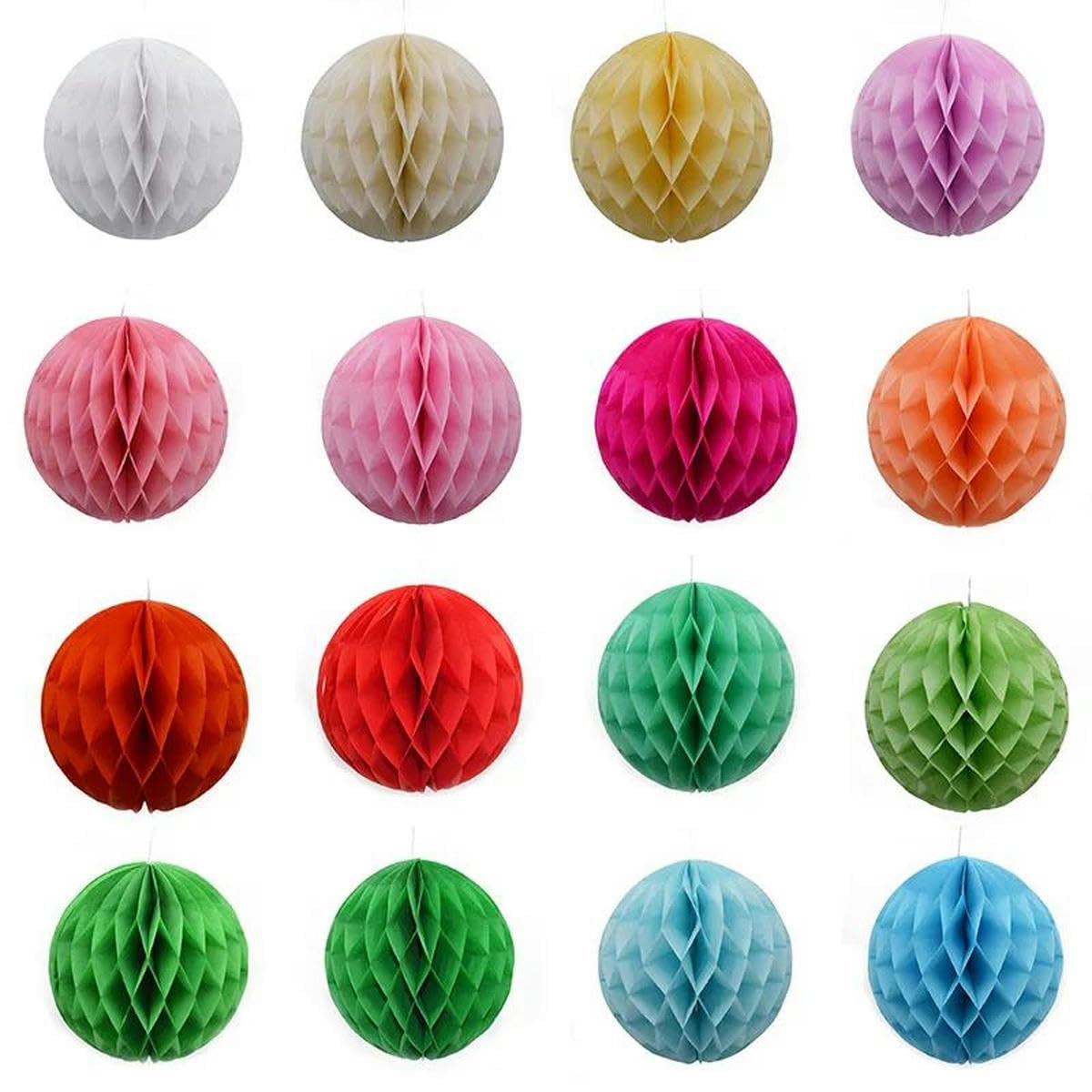Déco Suspension Papier Cocodeko - Fleurs Et Boules Bleues Pour Fête