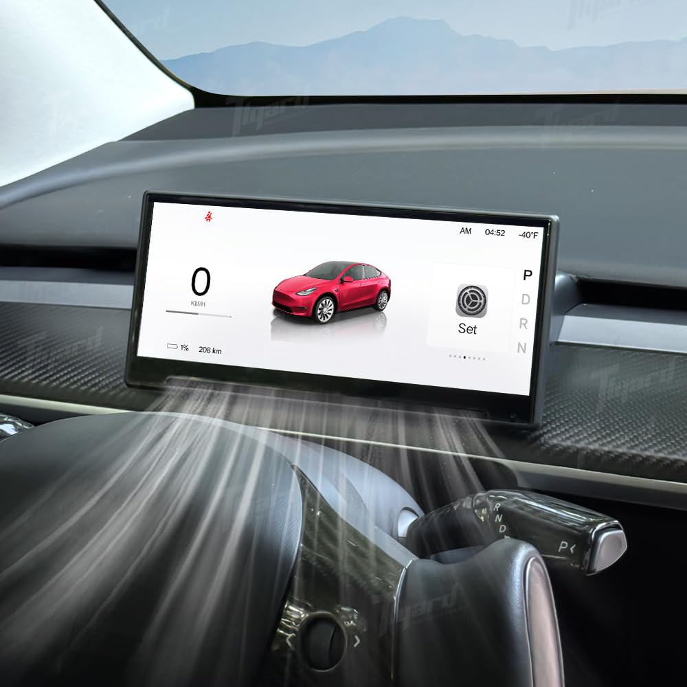 Juniper Heads Up Display 8.9" for Tesla Model Y Juniper 2025 2026, Thin HUD CarPlay & Android Auto OTA Updates, No Block AC Vent Sync Autopilot Data HD (Juniper 25+)