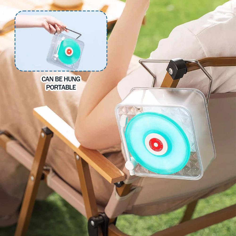 Giradischi The Waves Con Luce RGB E Suoni Della Natura – Altoparlante Bluetooth Vintage (Bianco)