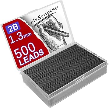 1000Pcs قلم رصاص الميكانيكية الرصاص الأساسية 0.5 0.7 0.9 1.3 2 mm 2 B سعة كبيرة قابلة للاستبدال قلم رصاص إعادة ملء هدية الطالب مربع 1.3 mm