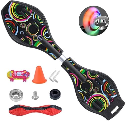 Comeon RipStik - Tabla giratoria compacta y ligera con ruedas de 360 grados y ruedas iluminadoras