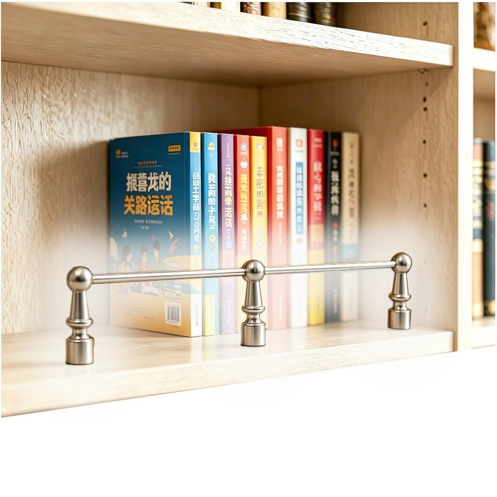 TAJMDGW Shelf Rail Anti-Fall Tipping Cabinet Guard Railing Metal Shelf Fences Decorative Guardrail Gallery Rail for Shelves Display Cabinet Bookshelf(Silver,80cm(31.5"))