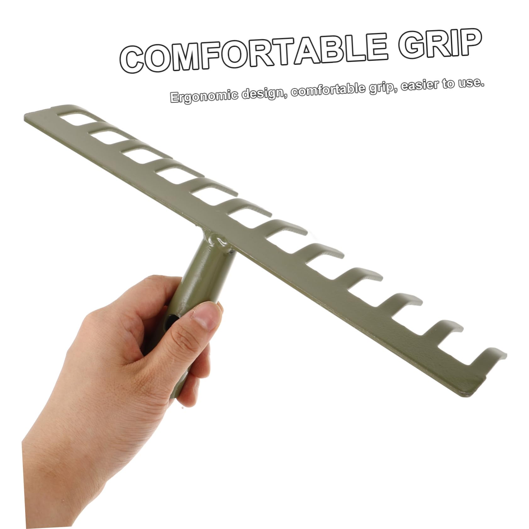 POPETPOP 2piezas Rastrillo De Jardín Ergonómico De Dientes para Césped y Jardinería Herramienta De Limpieza para y Mango Cómodo y Resistente