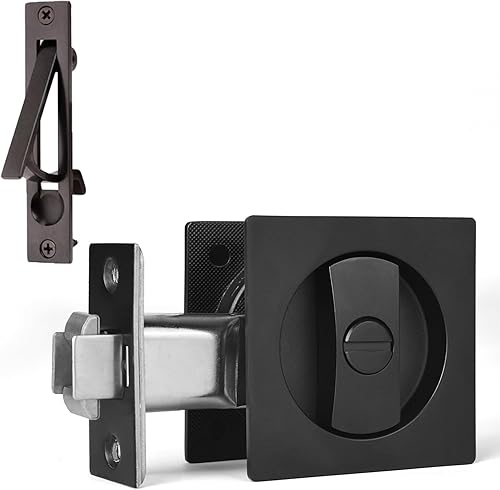 Miniatura 26 de Dontay Cerradura de Privacidad para Puerta Corredera, Manijas Empotradas, Distancia al Borde de 2-3/8", Pestillo (Dormitorio/Baño), Perilla