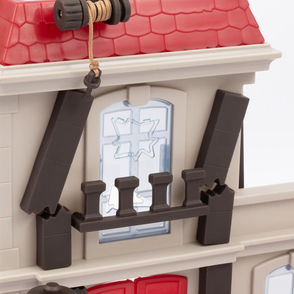 Giochi Preziosi Bomberos- Playset Que Incluye Palacio en Llamas, vehículo de Rueda Libre de Bomberos, Bombero de 7 cm Lleno de Accesorios y Detalles para niños a Partir de 4 años
