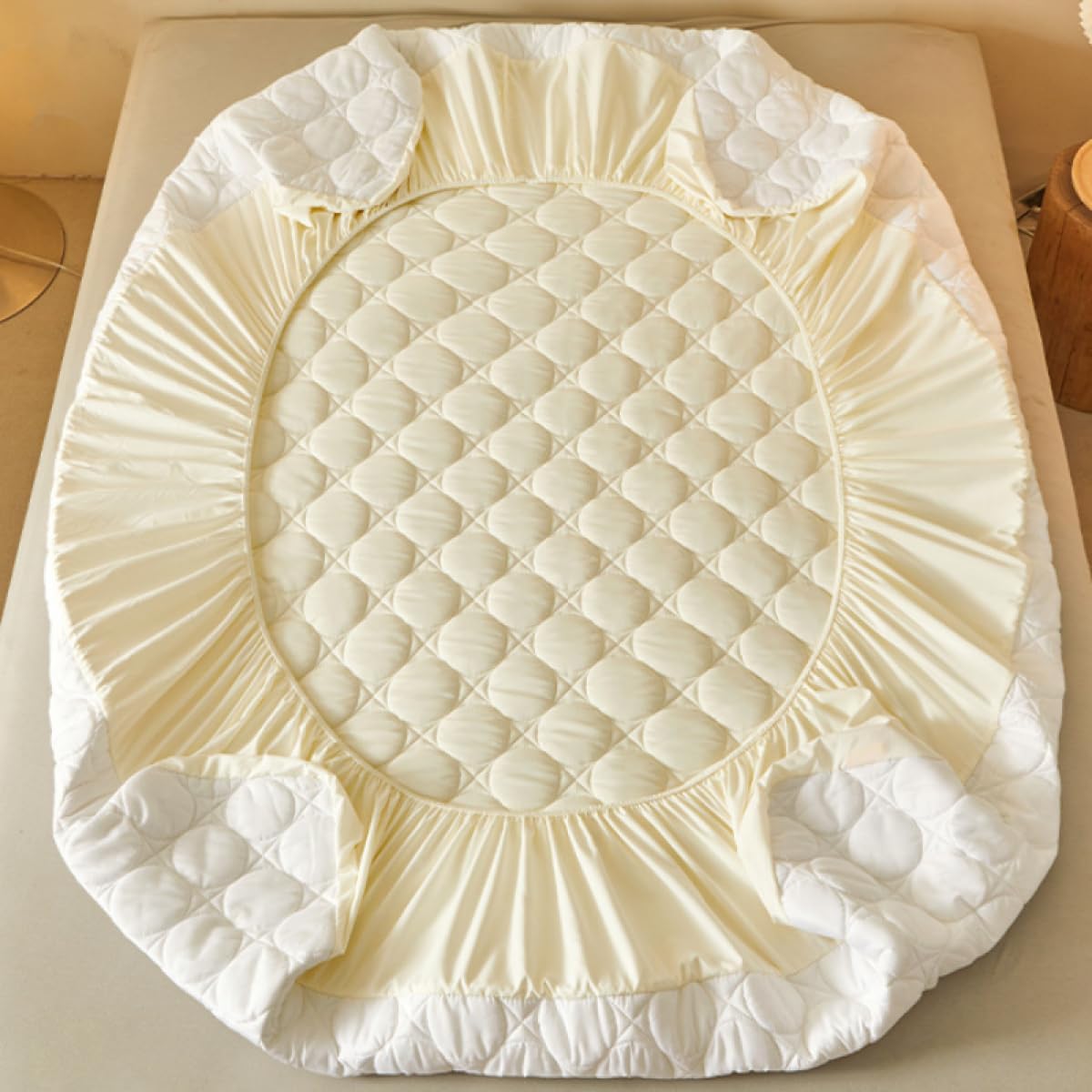 Mattress Cover Mattress Protector Hotel All-Inclusive Anti-Slip Mattress Protectors Soft Lightweight Breathable Queen Size Fitted Sheet Skin-Friendly Mattress Topper Mattress Topper