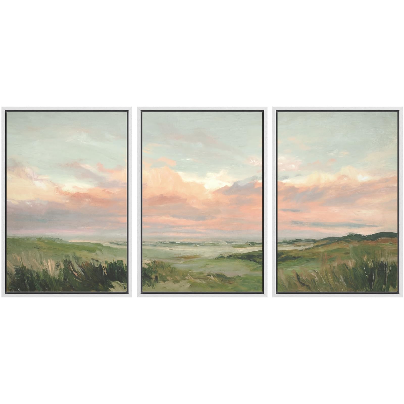 SIGNWIN Framed Canvas Print Wall Art Set Coastal Serenity Abstract Seaside Illustrations Modern Art Decorative Rustic Calm/Zen for Living Room, Bedroom, Office - 24"x36"x3 Natural — view 74