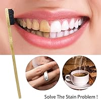 Vista 5 de Extra Hard & Firm Bamboo Charcoal Toothbrush Long Head with Wide Thickened Handle Whitening Teeth Pack of 12