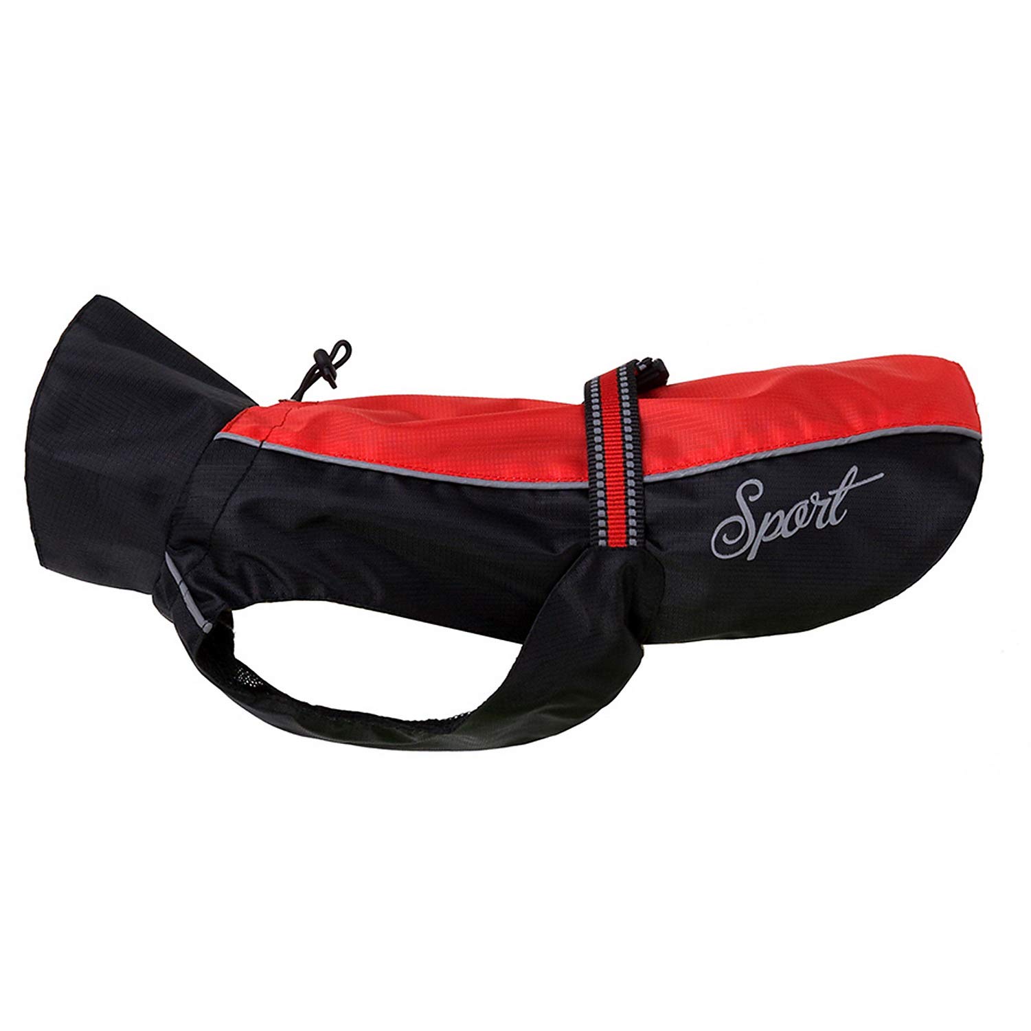 Zunea Manteau Imperméable pour Chien Moyens à Grands Réfléchissant Veste de sécurité Coupe-Vent Légère Doublée en Maille Vêtements pour Voyage/Randonnée pour Les Jours Pluie Rouge 7XL