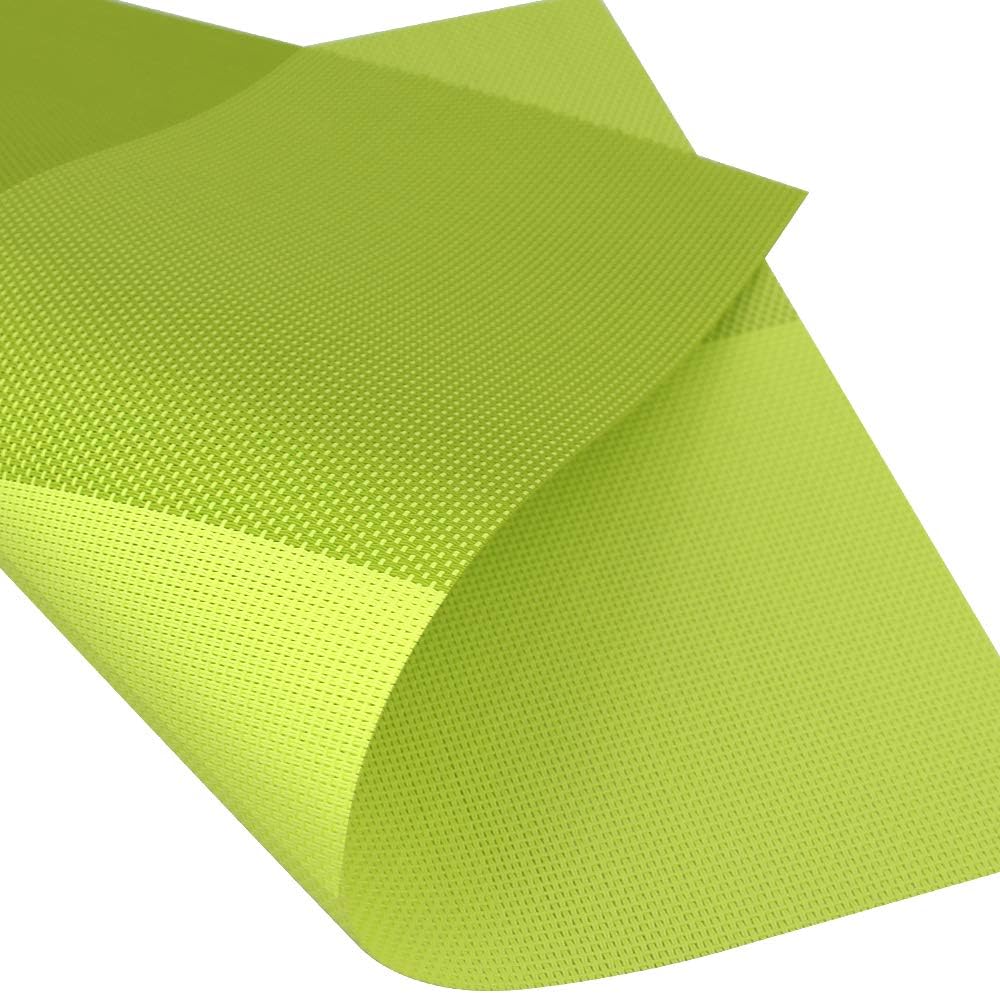Time to Sparkle Set of 6 Vinyl Woven Placemats Place Mats Non slip Table Mats Waterproof Heat-resistant Dinning Table Mats Decor (PVC-Green) - Image 5