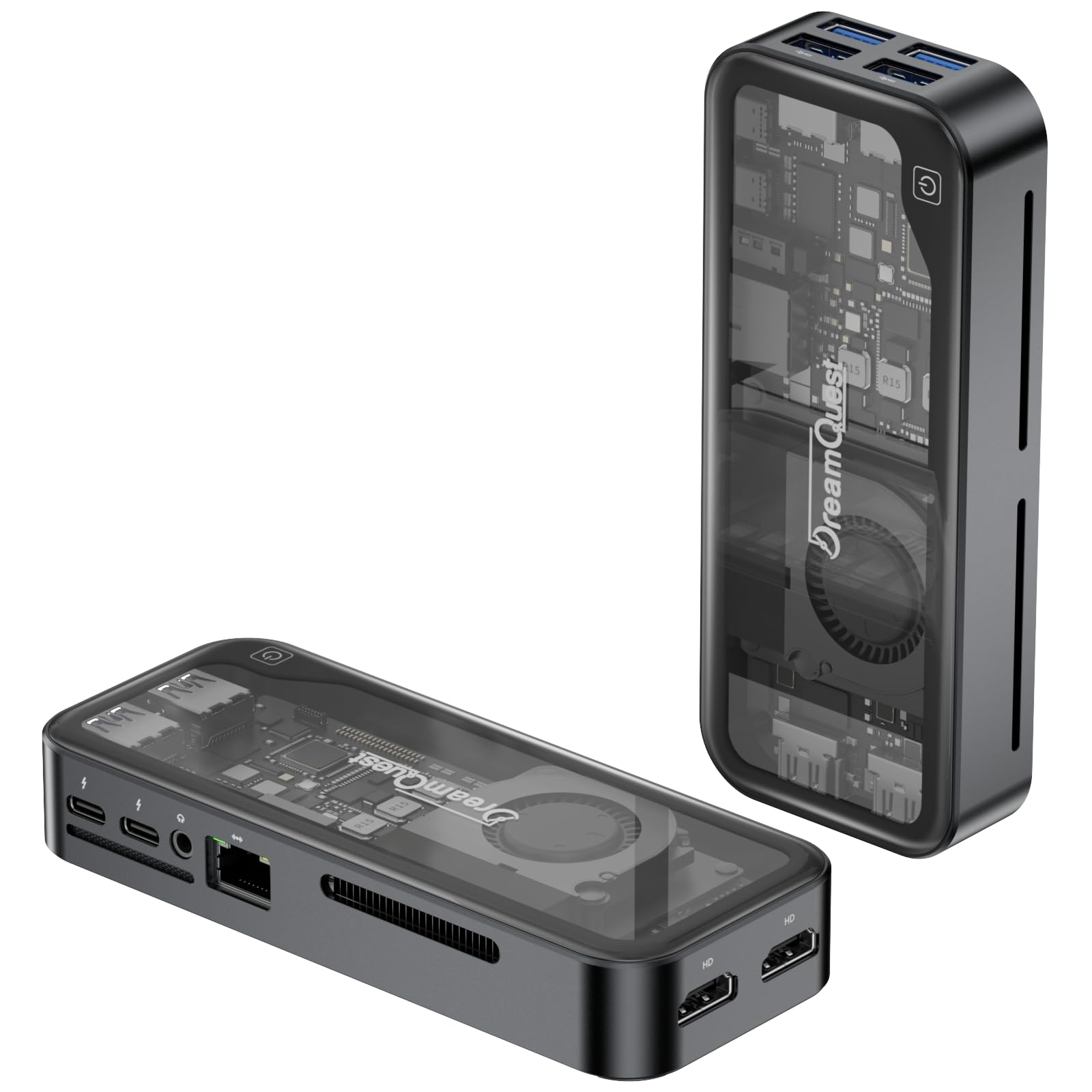 DreamQuest Ultra Fast Mini PC Windows 11 Pro Preinstalled, Intel N95 3.4GHz 12GB DDR5 512GB SSD, Portable Mini Desktop Stick PC with Dual Type C/HDMI Port WiFi 6/BT 5.3 for Home Office — view 8