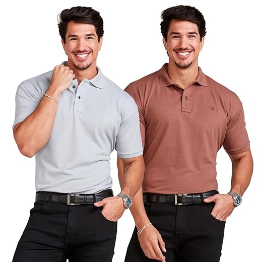KIT 2 Camisas Polo Masculina Algodão