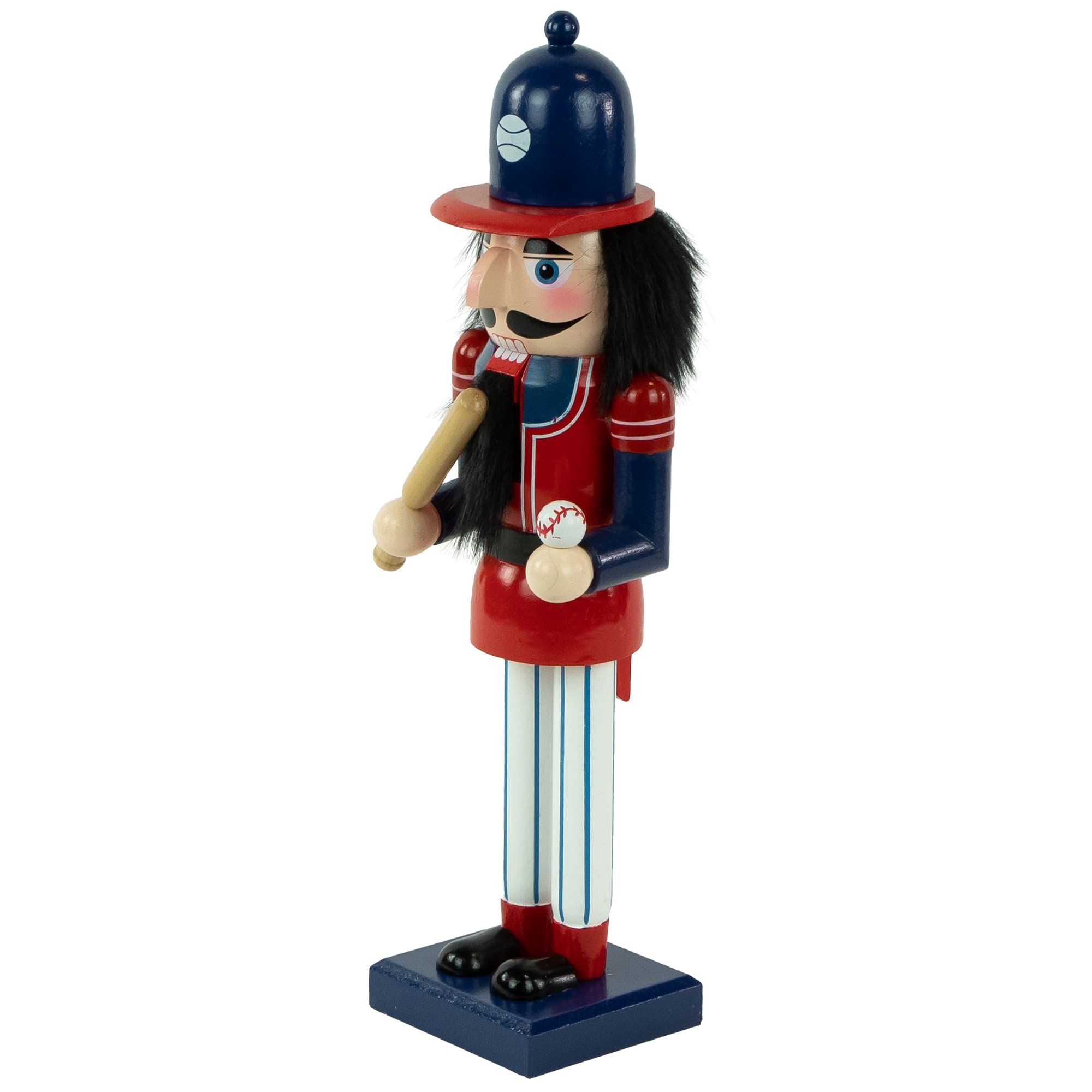Northlight 14" Red and Blue Wooden Christmas Nutcracker Baseball Player