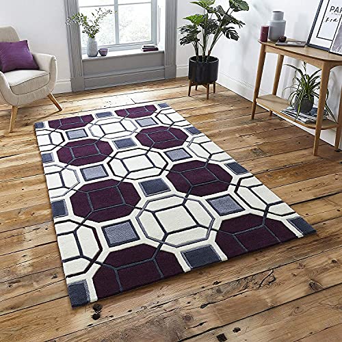 Image of Mordern Design Handmade Tufted Carpet Pure Woollen Export Quality Carpet for Living Room, Bedroom Hall [ Size 7 x 10, Color Multi A1 ]