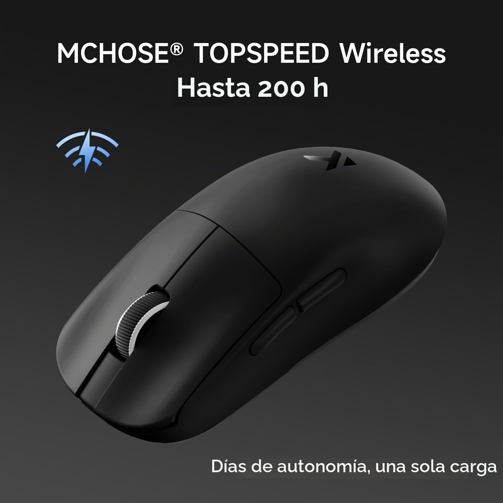 MCHOSE L7 Pro Ratón Gaming Inalámbrico - Ratón Ultraligero de 39g, 8000Hz de Frecuencia de Actualización Inalámbrica, 2,4G/BT/USB-C con Cable, 26000 dpi, 650 IPS, 200 Horas de Batería, Negro