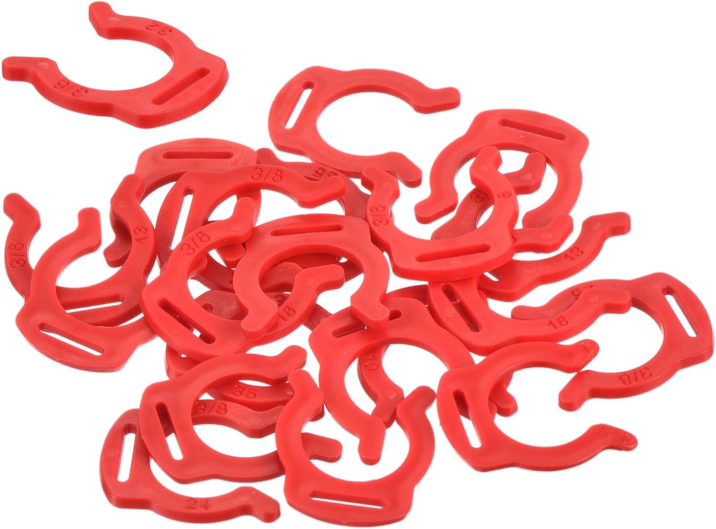 uxcell 20Pcs 3/8 Inch Plastic Locking Clip for RO Water Filtration Systems Tube Quick Connect Lock Clamps Fitting Replacement Parts, Red