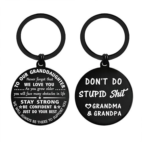ENGZHI Granddaughter Gifts from Grandma Grandpa, Granddaughter Keychain for Teen