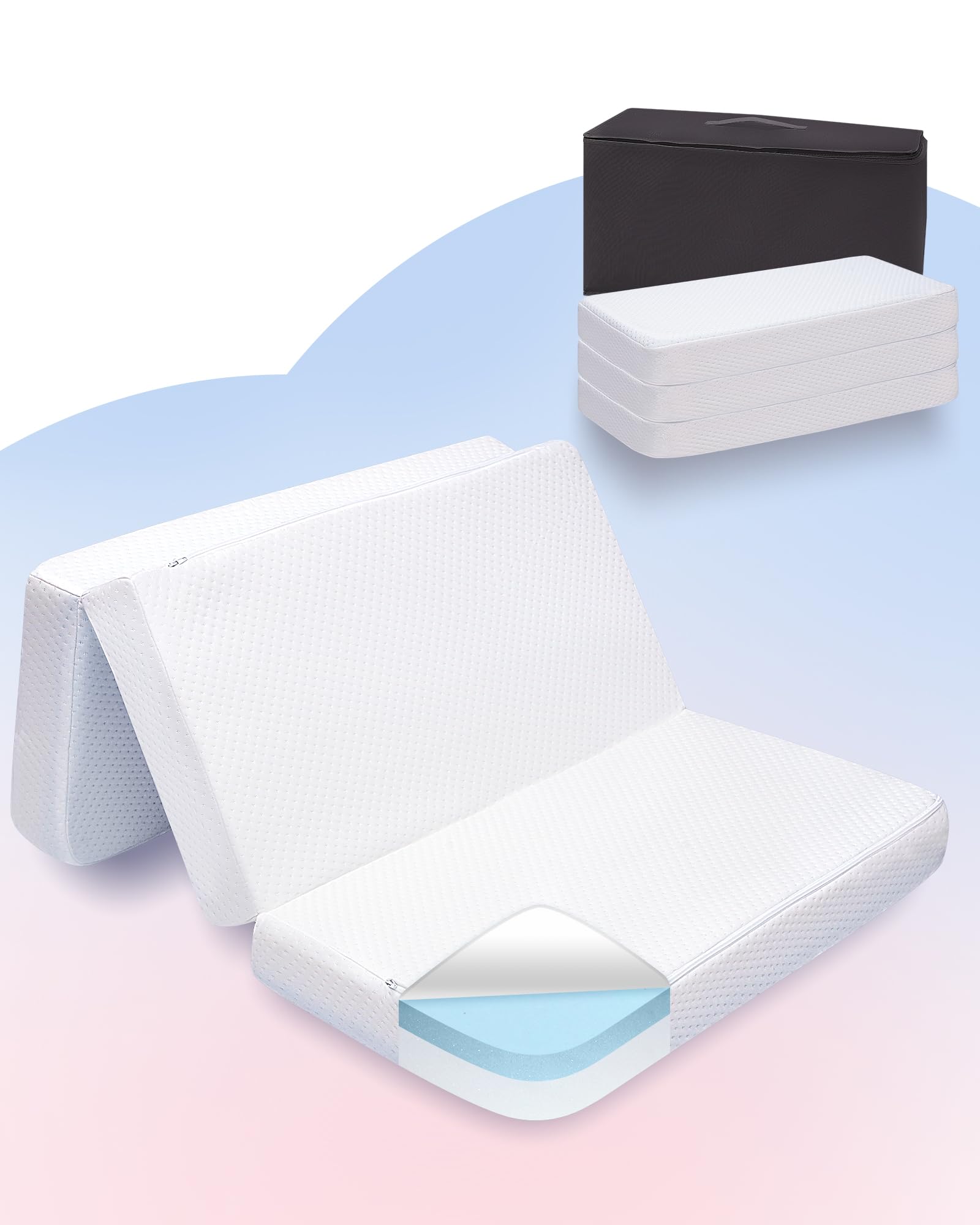 Mattresses, Portable Breathable Pack and Play Mattress, Reversible Memory Foam, Water Resistant Lining for Travel Outdoor, Fit for Graco, Pamo Etc., 38"x26"x3"