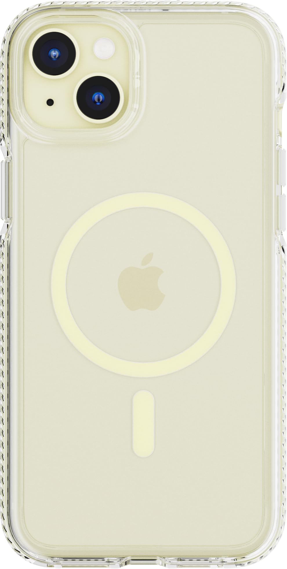 Tech21 Evo Crystal Case for iPhone 15 Plus - Compatible with MagSafe - Impact Protection Phone Case with 15x Military Standard Rating - Yellow