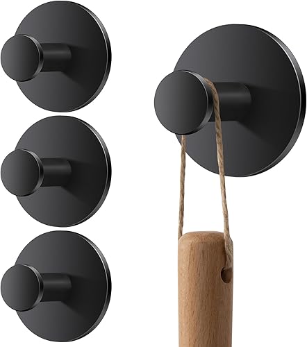 Miniatura 10 de Ganchos para toallas de pared para colgar ganchos autoadhesivos de acero inoxidable, ganchos para dormitorio, cocina, baño, paquete de 2 (color