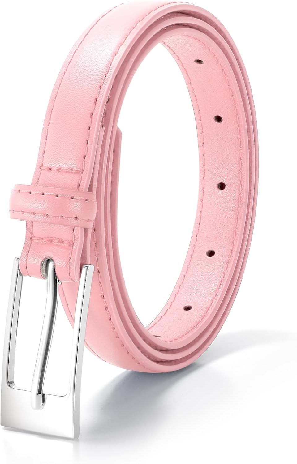 VONMELLI Thin Belts for Women Skinny Leather Belt Women for Dress Jeans Fashion Waist Belt with Sliver Buckle - Image 6