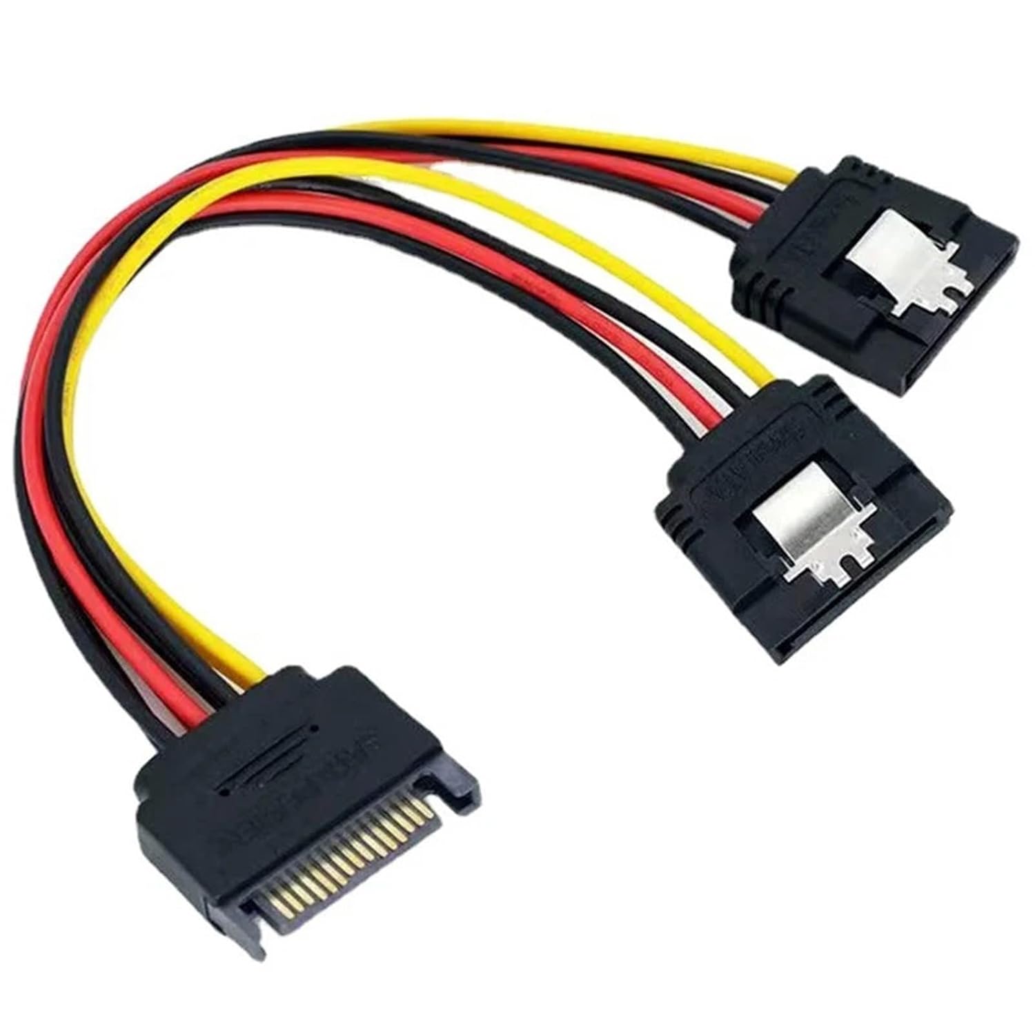 SATA 15 Pin Power Cable Splitter 1 Male to 2 Female Extend Wire Adapter