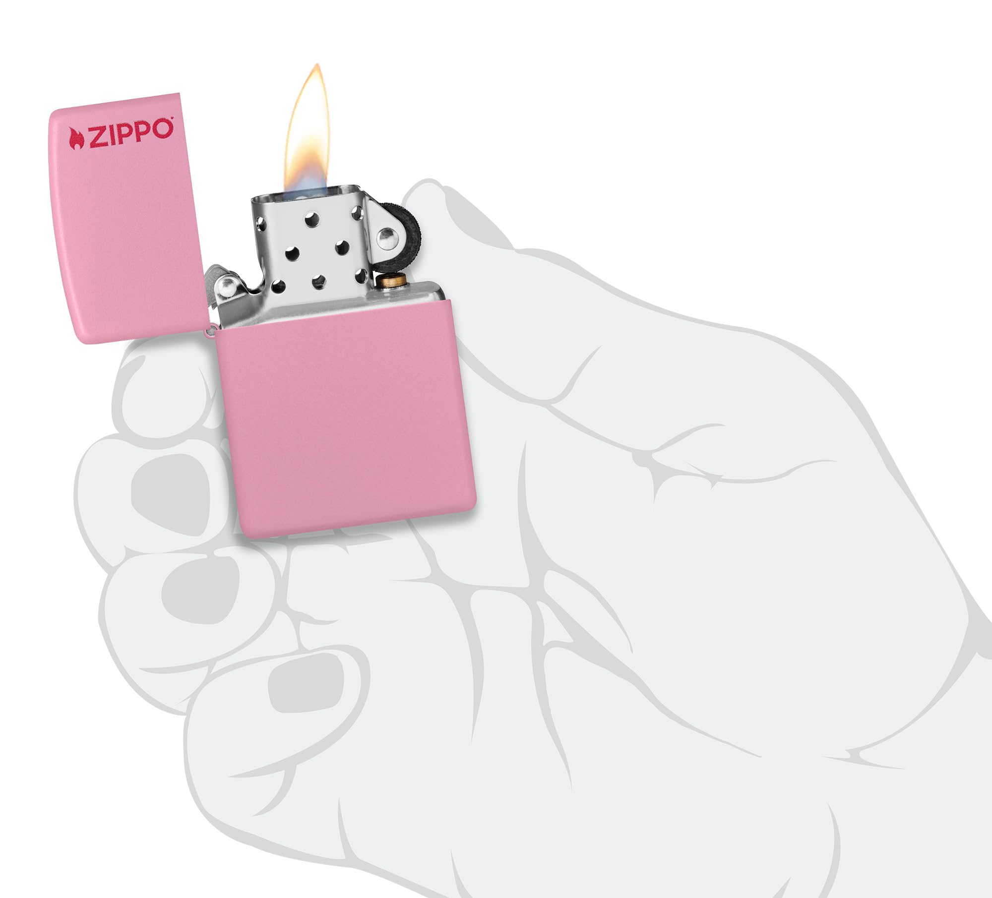 Zippo Mechero de Llama y círculos, Cromo de Alto Pulido, láser Two-Tone, Recargable, Reutilizable, diseño Resistente al Viento, Caja de Regalo, Fabricado en Estados Unidos