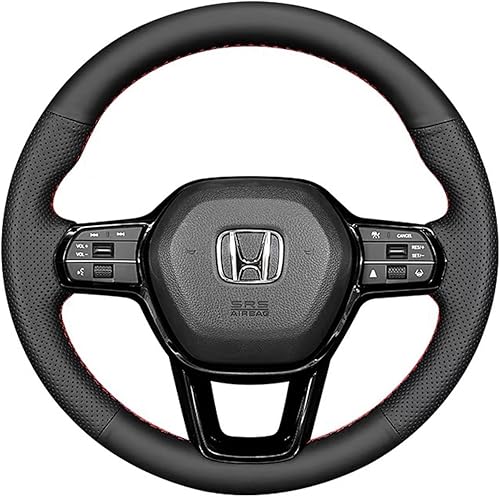 Funda de volante cosida a mano para Honda Civic 2022 de 11 generaciĂłn de accesorios de protecciĂłn interior para volante (cuero negro) Funda de volante cosida a mano para Honda Civic 2022 de 11 generaciĂłn de accesorios de protecciĂłn interior para volante (cuero negro)