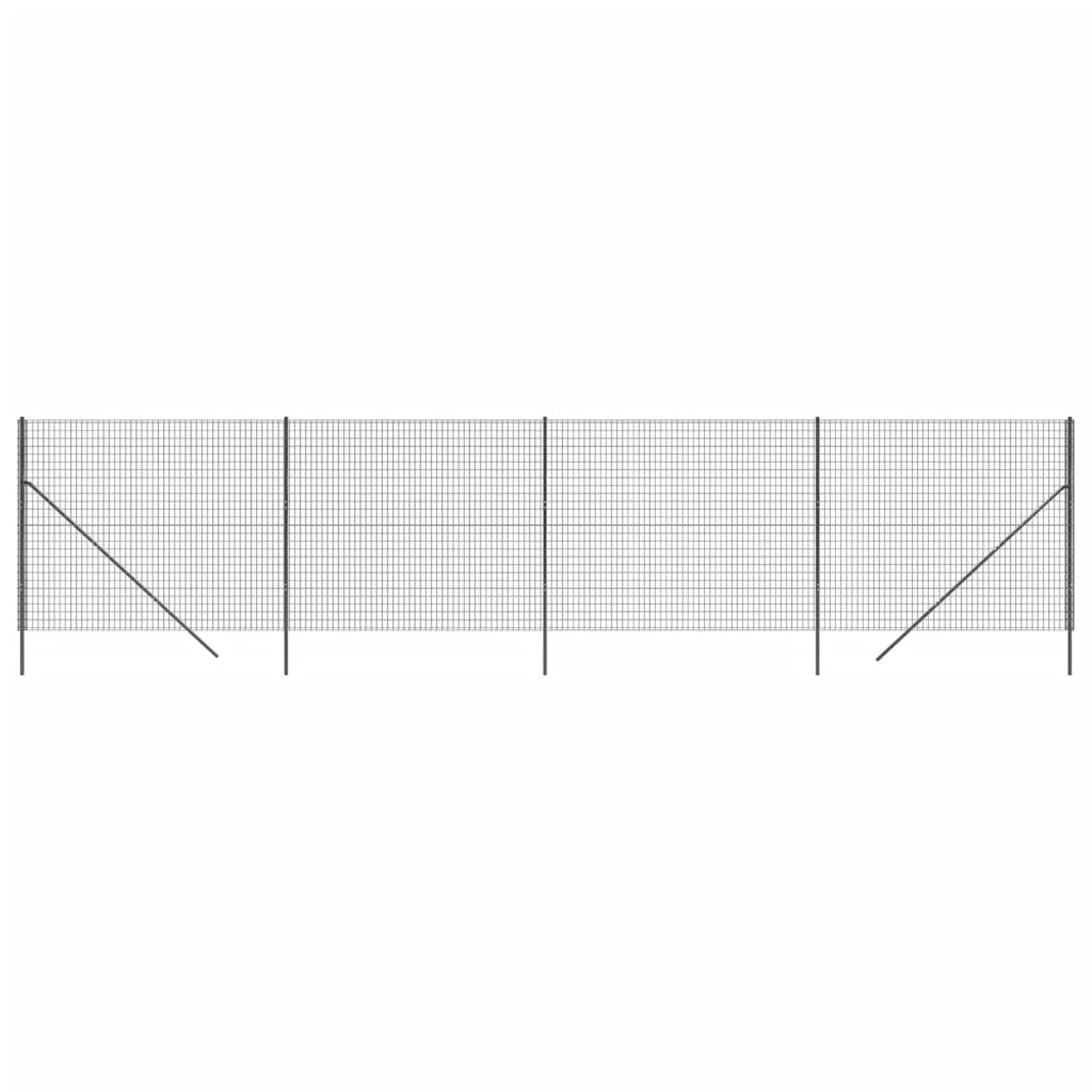 Cerca de Alambre de Acero galvanizado Gris Antracita 1,4x10 m, Malla Metalica, Malla Alambre, Alambre para Conejos, Vallas De Obra, Mallas para Gallinero - 154195