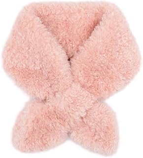 surell Faux Fur Pull Through Bowtie Scarf - Womens Stylish Neckwear Scarves Neck Loop - Fashionable Faux Sherpa - Luxurious Warm Winter Collar - Soft Infinity Neck Warmer - Winter Neck Wrap (Pink)