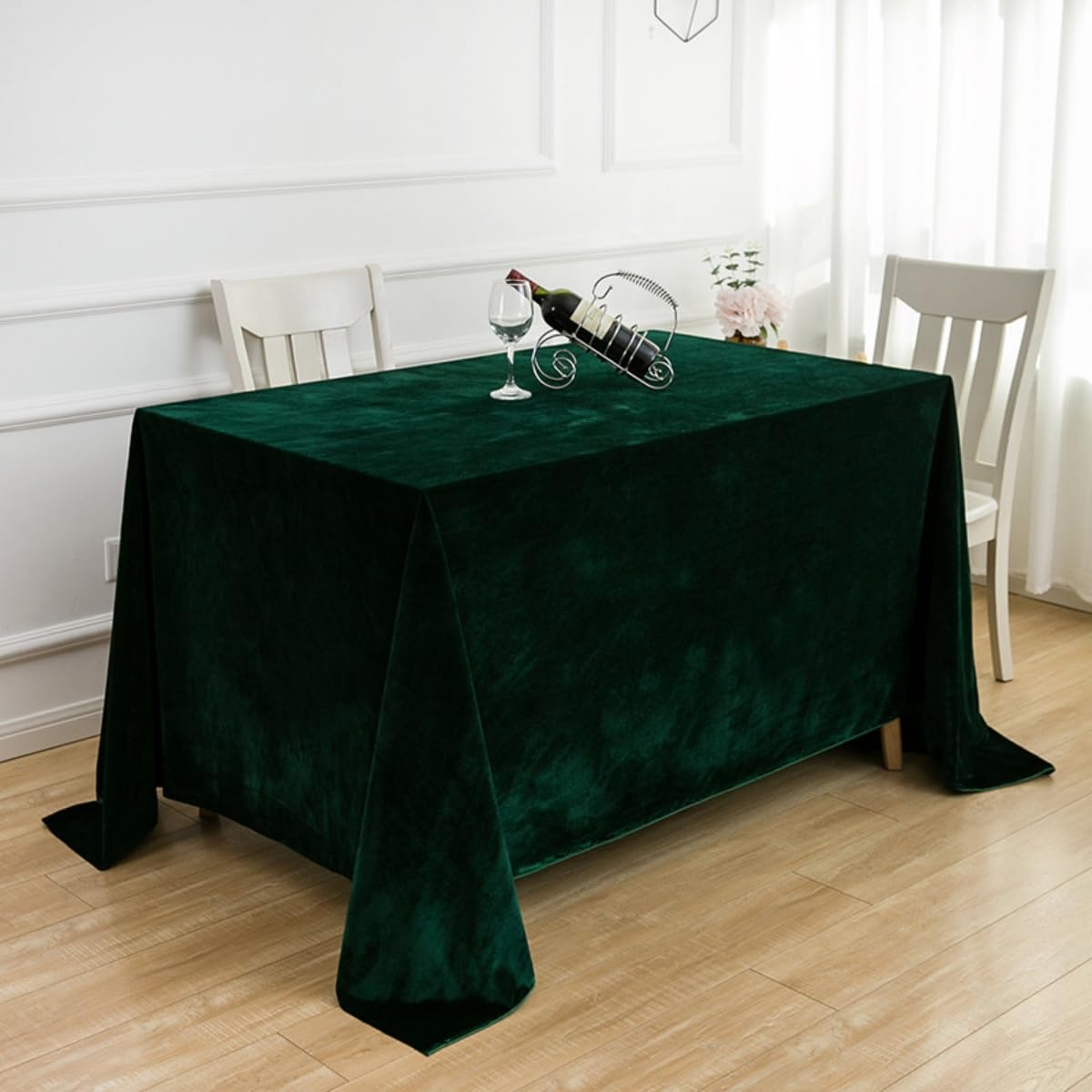 Zmywalny prostokątny obrus - jednolity kolor na wesela hotele restauracje bankiety do użytku wewnątrz/na zewnątrz (szmaragdowy zielony 200 x 320 cm) - dostępne w wielu kolorach