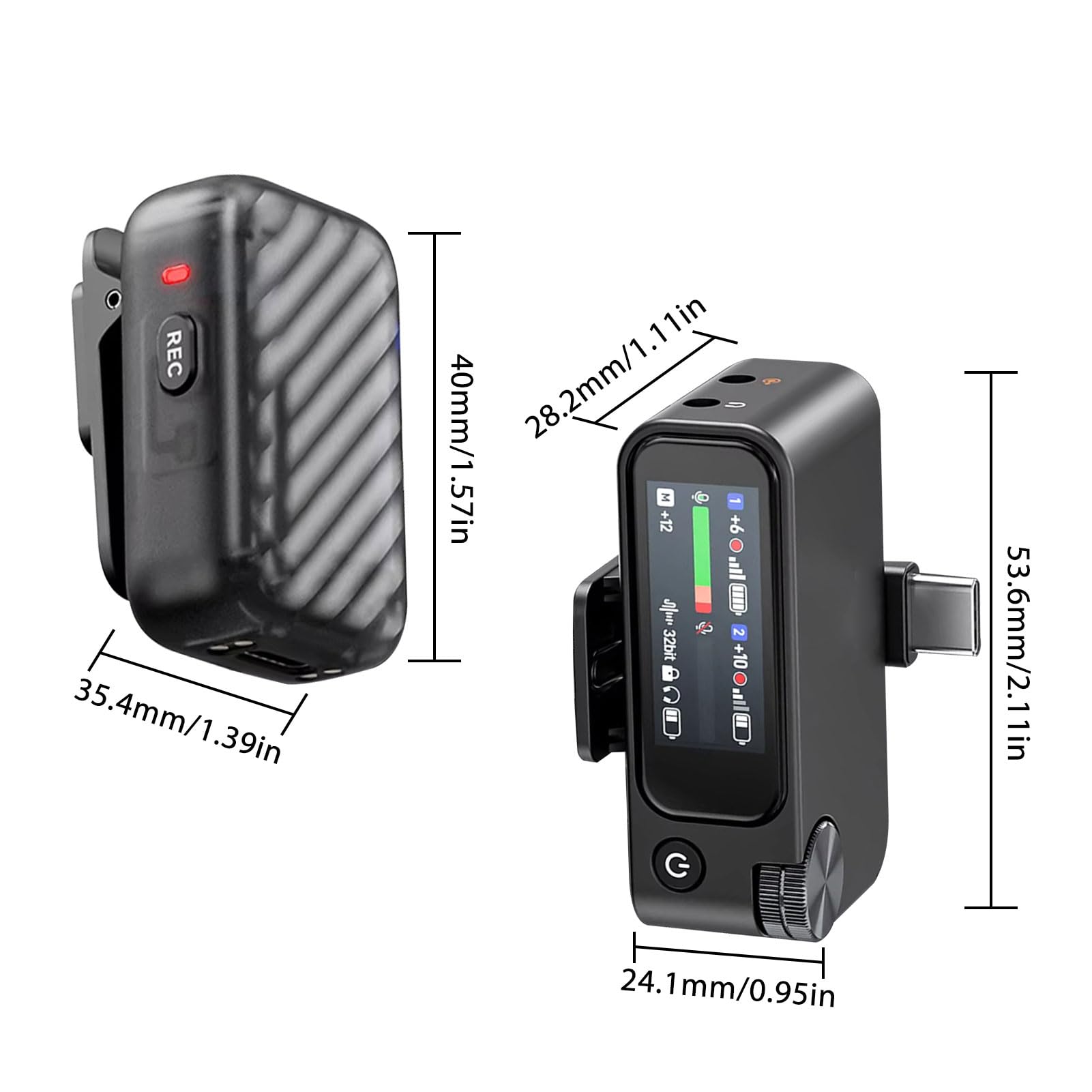 Bezprzewodowy Mikrofon Krawatowy, Redukcja Szumów 40 DB Oparta na Prawdziwej Sztucznej Inteligencji, 32-bitowe Nagrywanie Wewnętrzne, pamięć 8 GB, do Transmisji Strumieniowej (BOYAMIC 2-01)