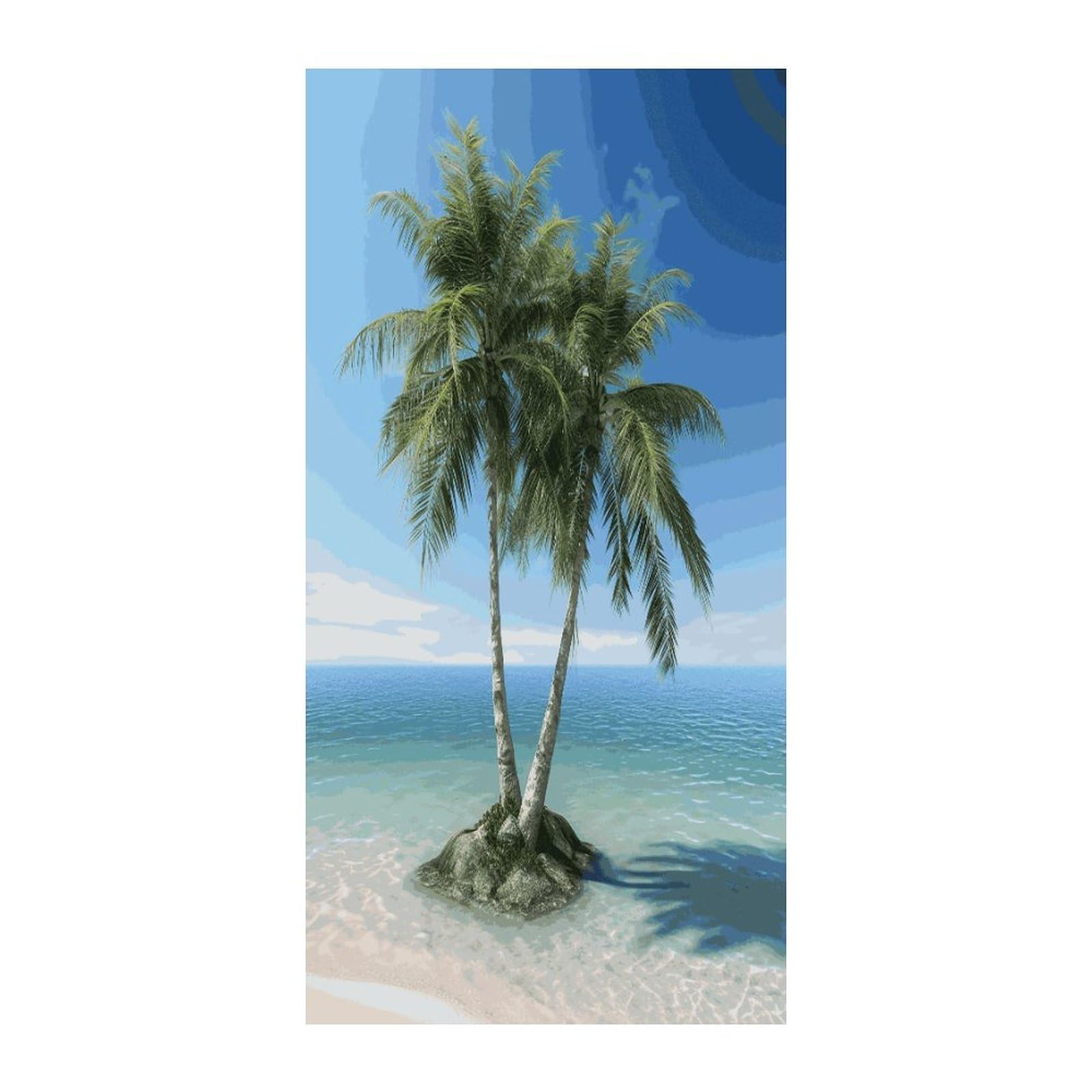 Fekiloot Style Sea Palm Trees Door Curtain Room Divider Curtains