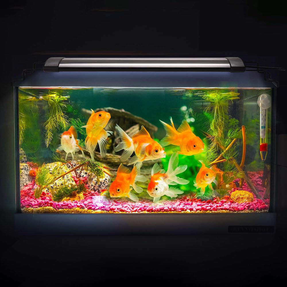 LED Eclairage Aquarium, Lumière D'aquarium de 90-110 cm, Rampe Éclairage Aquarium pour Poisson et Plante, Support Extensibles, IP68 étanche Light pour Réservoir de Poissons Plante