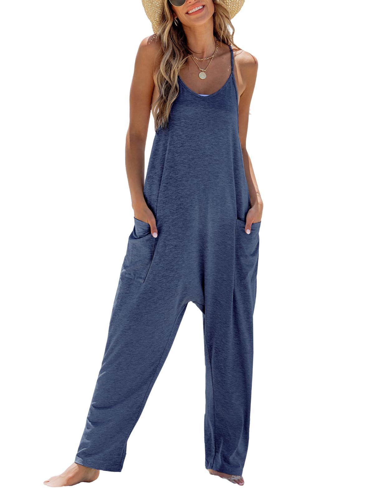 CUPSHE Mono de mujer con cuello en V, aspecto envolvente, manga larga, de pierna ancha, para verano, corto, suelto