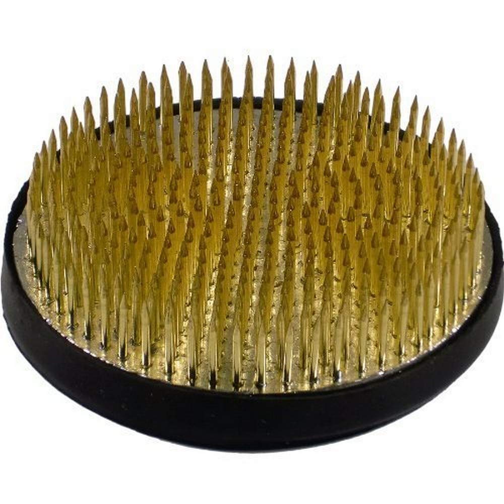 JapanBargain 2299, Flower Frog Japanese Kenzan for Ikebana Vase Flower Arrangements Brass Floral Arranging Pin Needle Holder Made in Japan, 4-1/8" Diameter