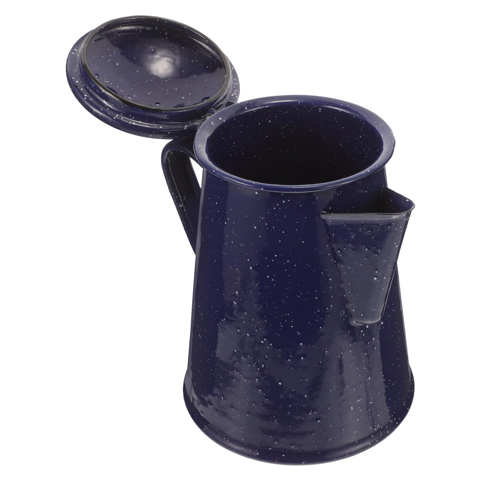 Hervidor de agua esmaltado de 1.2l azul con puntos, tetera resistente fácil de verter 1